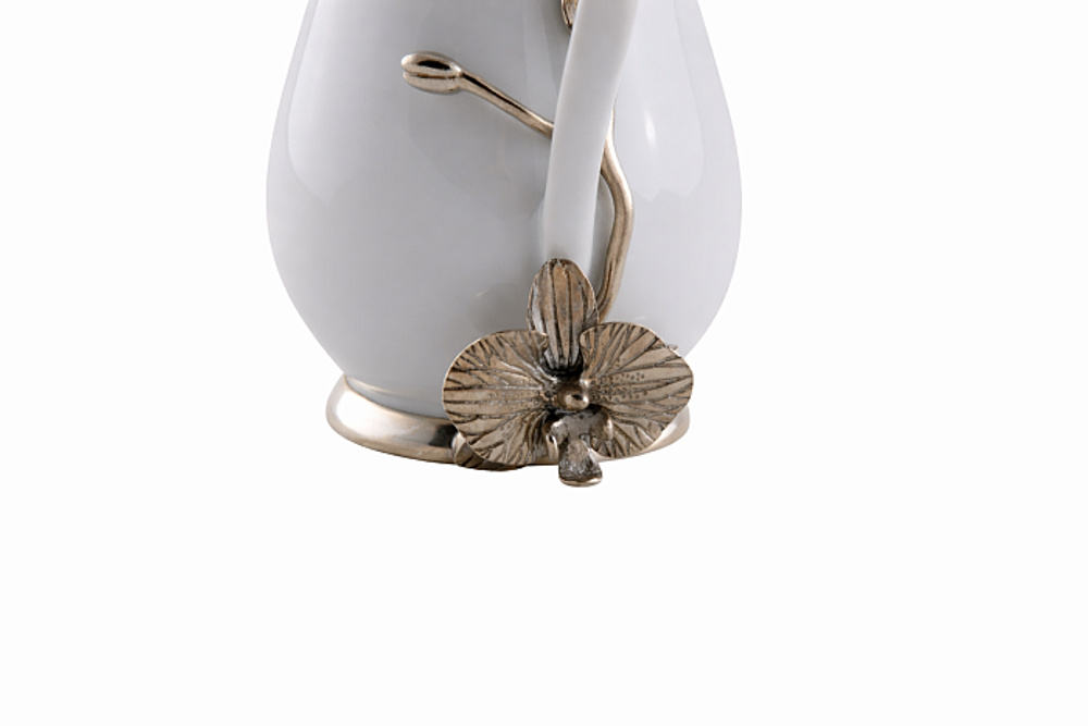 Сахарница и молочник на подносе "Орхидея" с ложкой