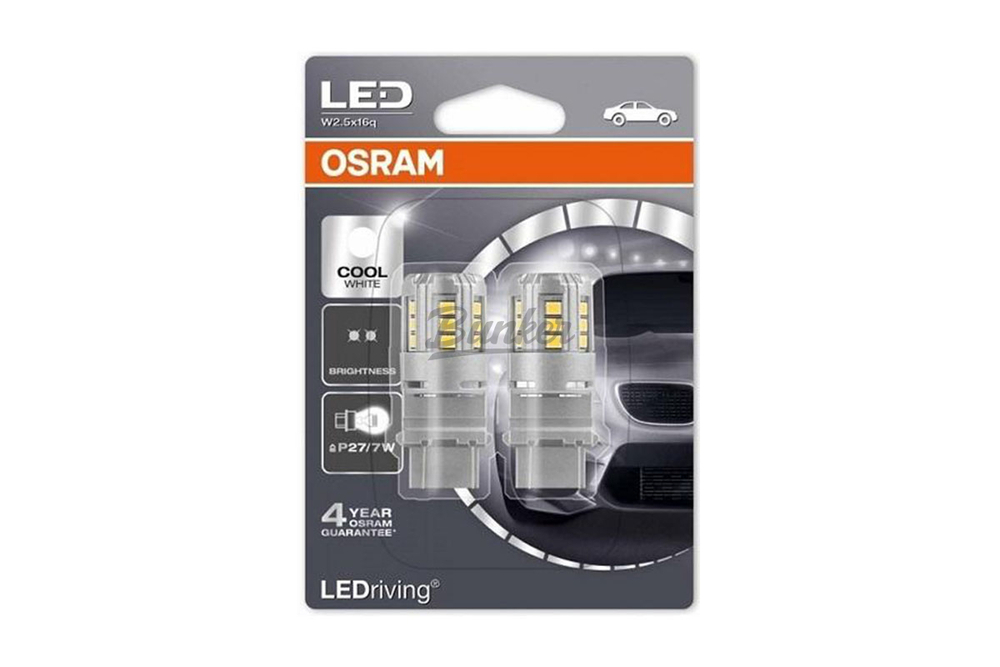 3548CW-02B P27/7W 12V 1.7W W2.5*16Q LEDRING standart/P27/7W 6000K/холодный белый 2шт. (1к-т) Osram