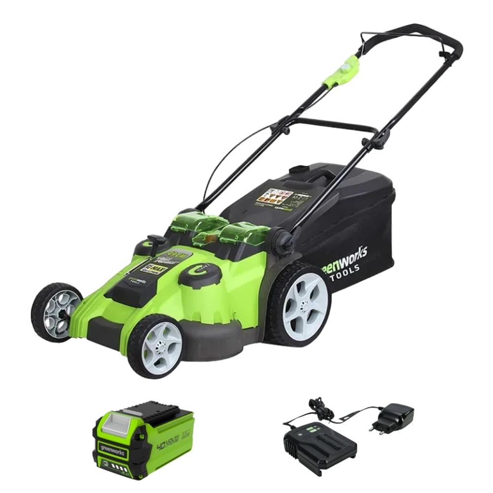 Аккумуляторная газонокосилка Greenworks G40LM49DBK2 40В (1 x 2 Ач, ЗУ) нож 49 см, 2500207UA