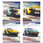 Тетрадь 12л., линия, Alingar, скрепка, блок офсет, 100% белизна, мелованный картон (стандарт), "Off road"