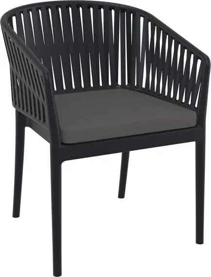 Кресло пластиковое Portofino, черный, темно-серый