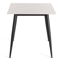 Стол обеденный Austen/Остин столешница керамика (матовая) /опоры металл, белый/черный, 120x80x75(+1) см