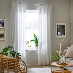 IKEA MOALINA  (ИКЕА МОАЛИНА)  -  Штора, 2 шт, белая, 145x300 см