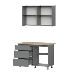 Кухонный гарнитур Den (1,2м) Графит/Дуб Сонома