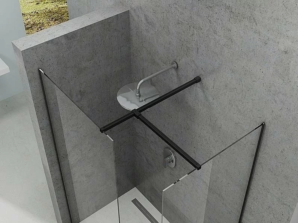 Душевое ограждение Ravak WALK-IN DOUBLE WALL 210x80 черный/Transparent