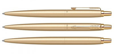 Подарочный набор Parker: Ежедневник красного цвета с золотом и шариковая ручка Parker Jotter XL YellowGold, цвет стержня синий