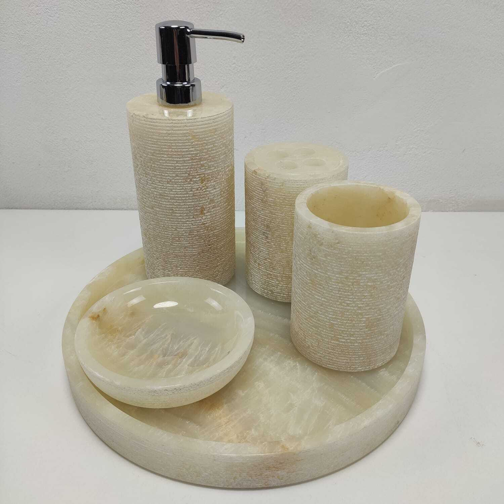 Набор из оникса 6 предм LATHE Set Yellow NO-6198 круг