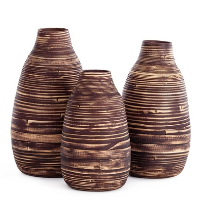 Набор ваз Secret De Maison VENCH ( mod. LS-0184 ) бамбук, 23 х 23 х 41 см , 20 х 20 х 36 см, 18 х 18 х 31 с, коричневый/бежевый