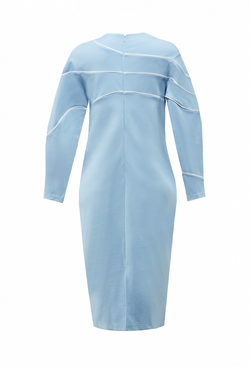 Платье прямого кроя голубое 03-02-20 FW