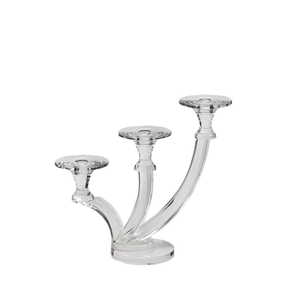 Подсвечник на 3 свечи хрустальный, 30 см