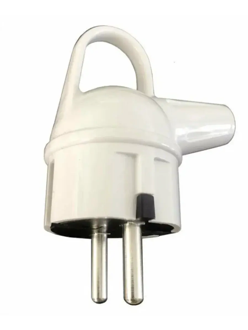 Вилка с кольцом угловая с заземлением 16А 220В