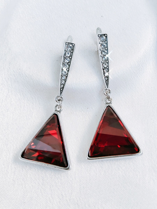 "Айсберг" серьги в серебряном покрытии из коллекции "Айсберг" от Jenavi с английским замком