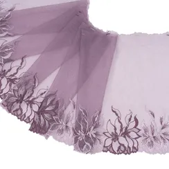 Вышивка на сетке фиолетовая 25 см (левая)