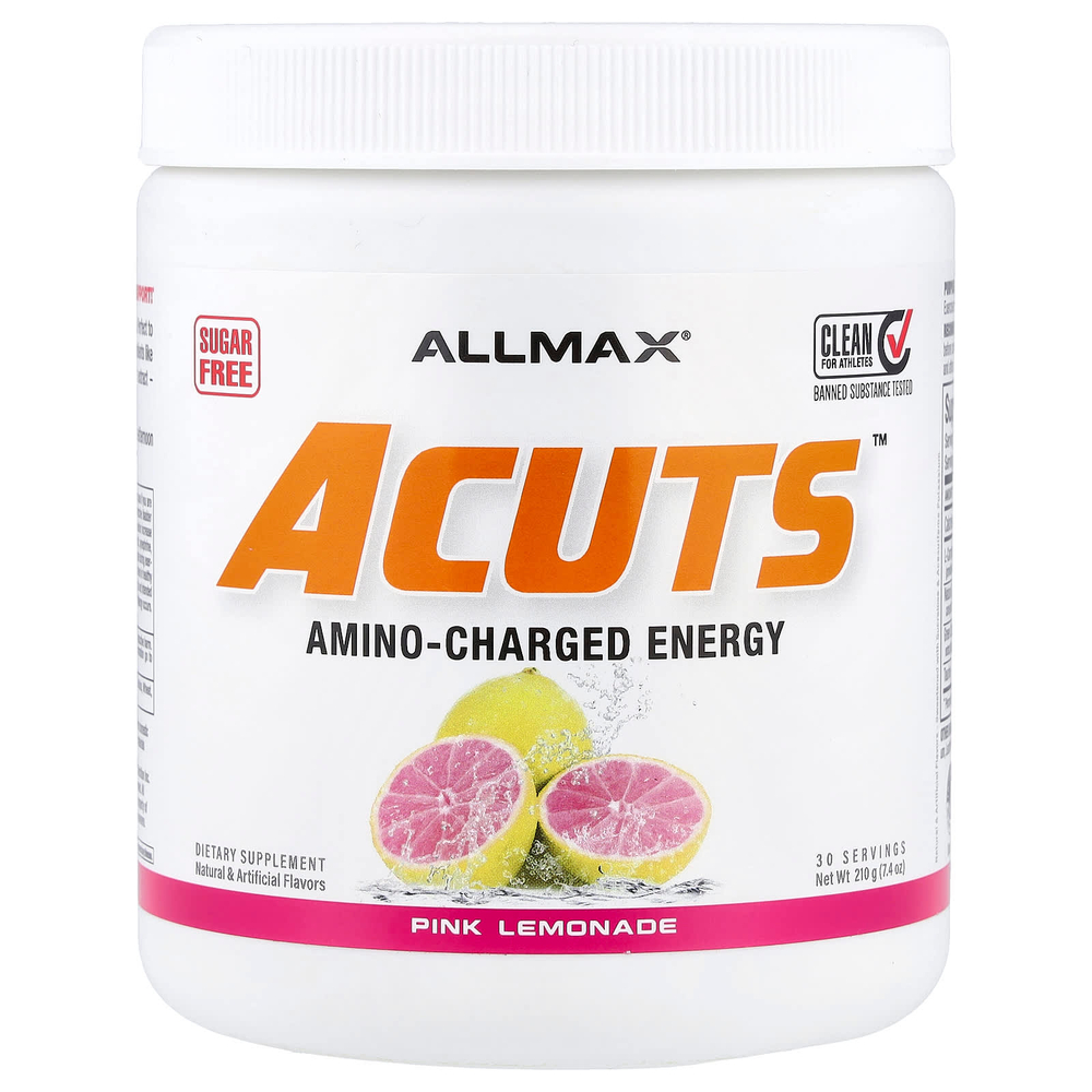ALLMAX, ACUTS™, аминокислота для заряда энергии, со вкусом розового лимонада, 210 г (7,4 унции)