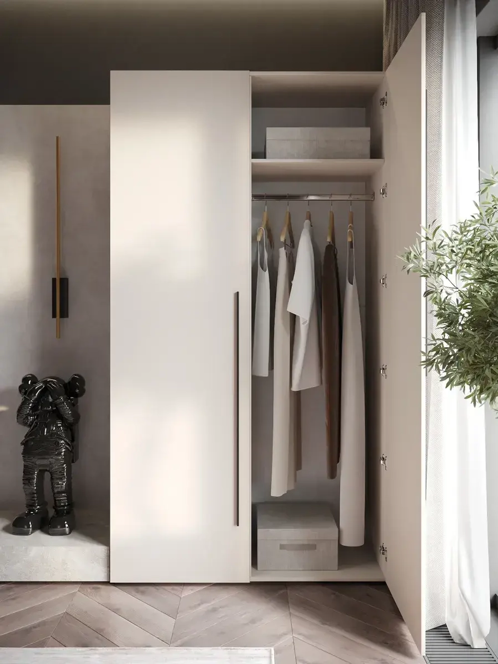 Шкаф распашной 120х50х220, кашемир SOHO двухдверный