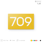 Номер на дверь 709, табличка на дверь для офиса, квартиры, кабинета, аудитории, склада, желтая 120х70 мм, Айдентика Технолоджи