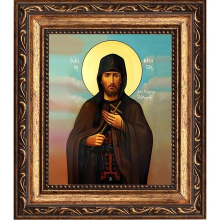Никита Славянин, Афонский Священномученик. Икона на холсте.