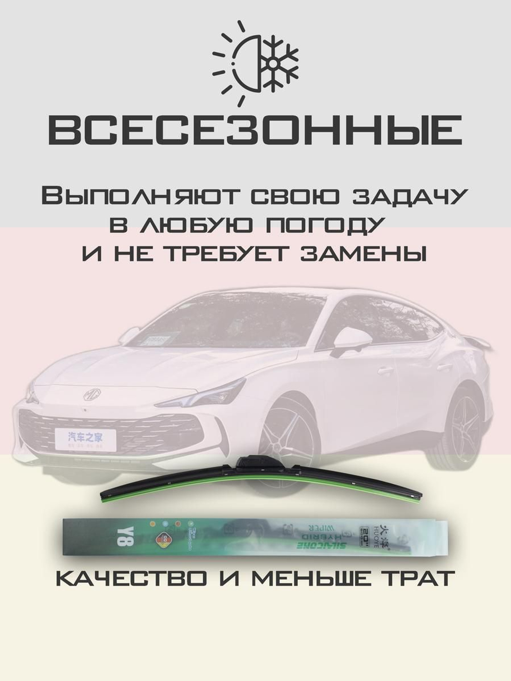 Щетки стеклоочистителя HUOYE Y8 550/475 мм на MG 7 | AeroClip