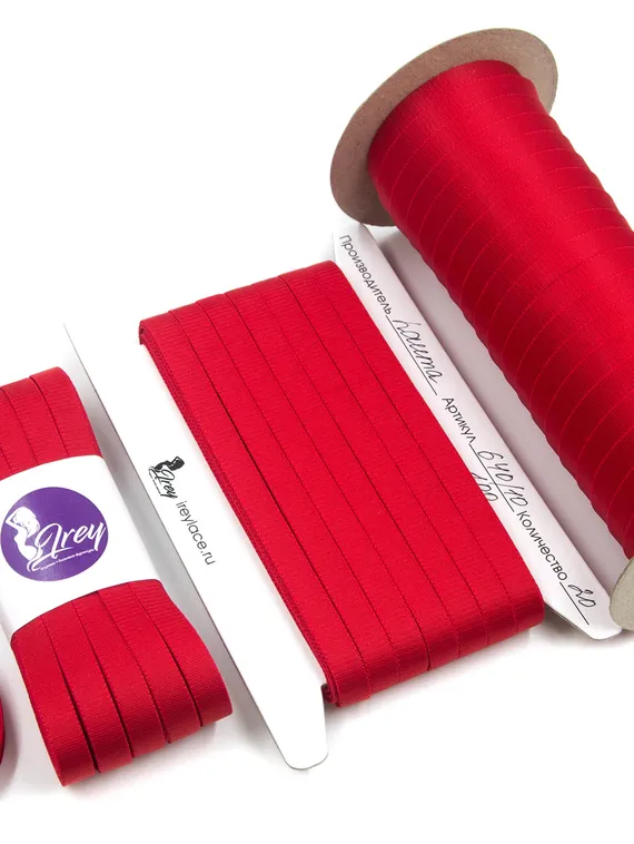 100 640/10 ОПТ Бретель Lauma Fabrics, 10 мм, красный 100