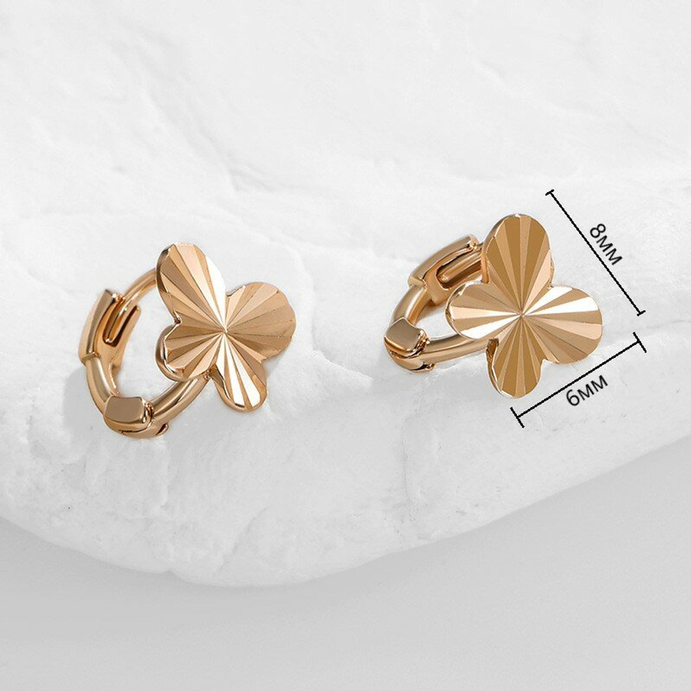 Серьги сережки бижутерия Бабочка, золото