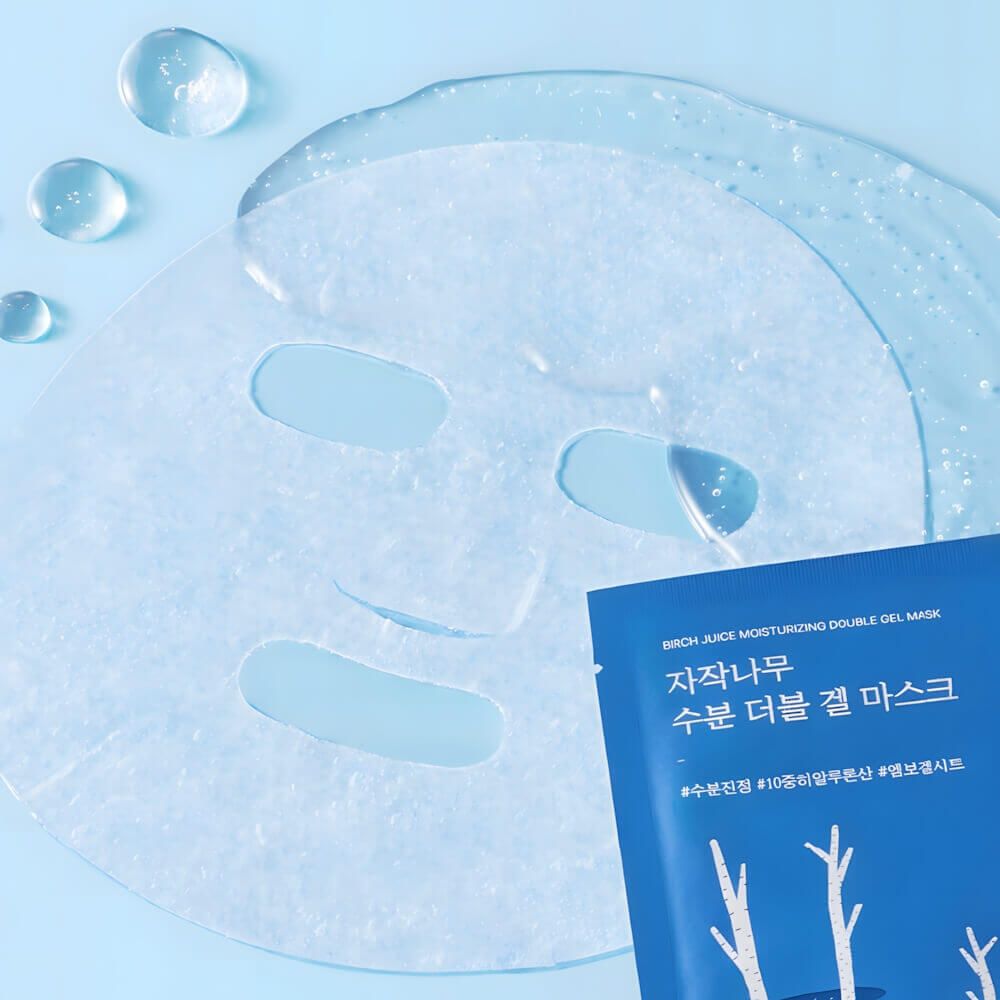 Охлаждающая гелевая маска с берёзовым соком Round Lab Birch Juice Moisturizing Double Gel Mask