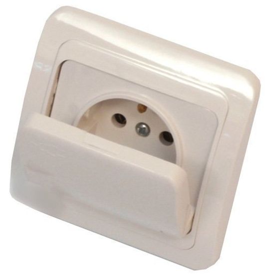 Розетка UNIVersal Валери 1-местная с/з с/п с крышкой