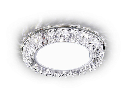 Встраиваемый точечный светильник со светодиодной лентой G255 CH хром/прозрачный хрусталь GX53+3W(LED WHITE)