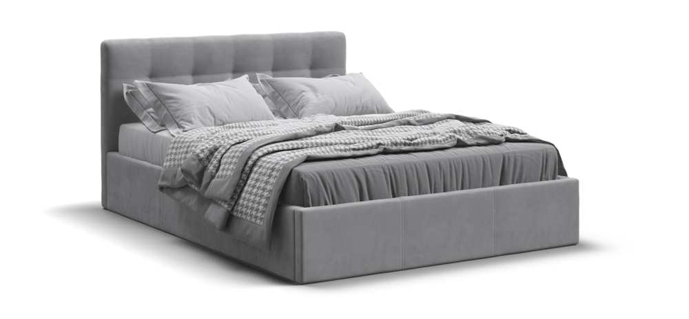 Белла Кровать без ПМ 140 Велюр Монолит сталь