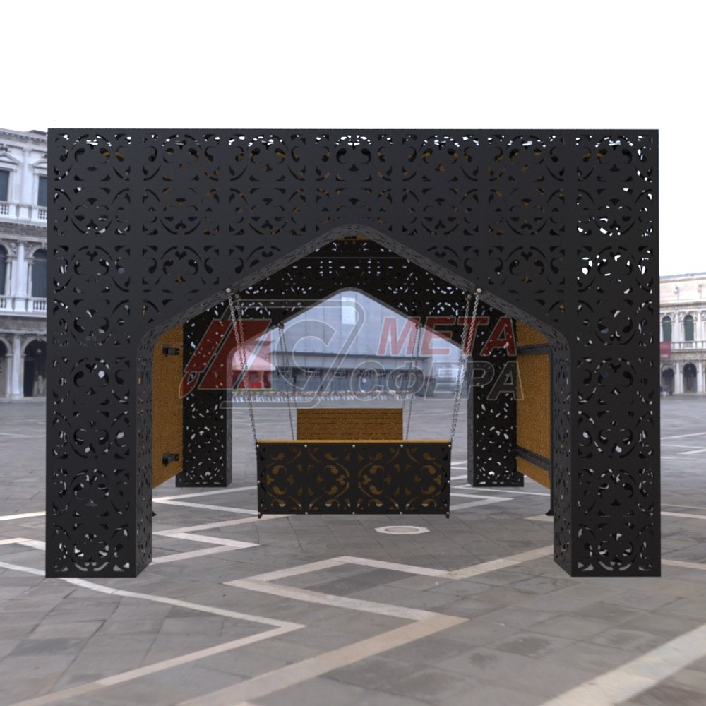 Пергола Шахерезада с резной скамейкой