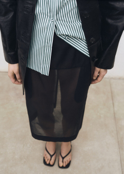 Полупрозрачная миди-юбка из шелка