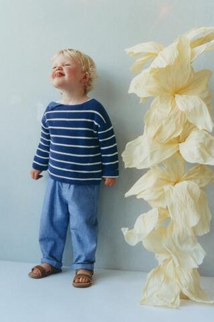 ZARA ДЖИНСОВЫЕ БРЮКИ BAGGY, СИНИЙ