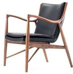 Кресло Finn Juhl Model 45, орех, черная рогожка