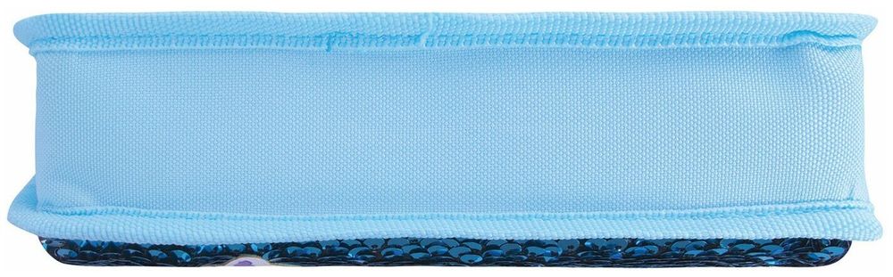 Пенал-косметичка ЮНЛАНДИЯ, 2 отделения, мягкий, пайетки, "Русалка", голубой, 21х6х9 см, 228976