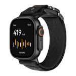 Нейлоновый браслет Aulumu C03 для Apple Watch 44, 45, 46 мм и Ultra 2–3 Браслет в футуристическом стиле с текстильной застёжкой и магнитной пряжкой из титанового сплава с алмазоподобным покрытием. На запястье обхватом 145–225 мм