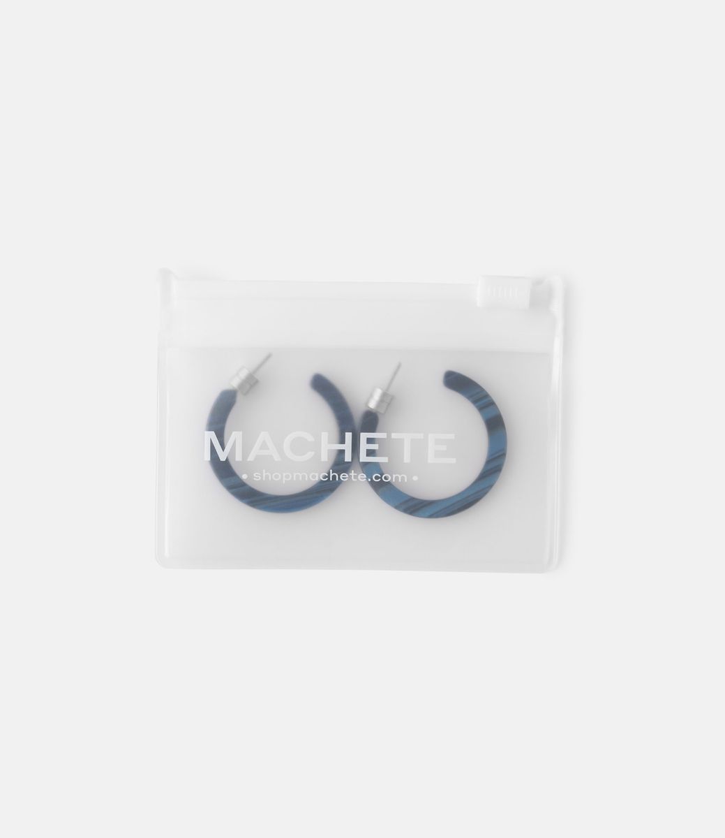 Machete Mini Hoops in Indigo — серьги из ацетата