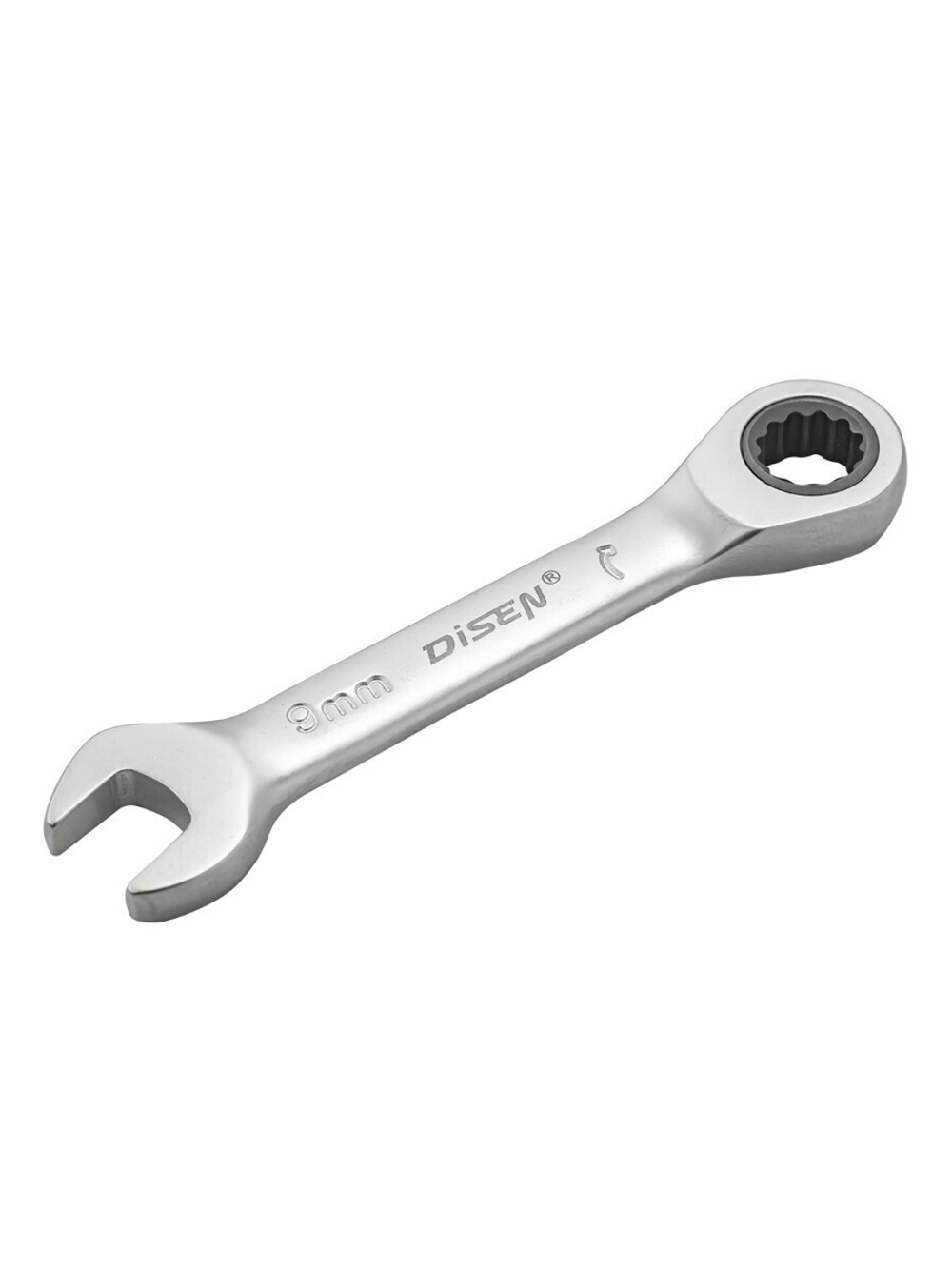 Ключ комбинированный трещоточный короткий 9мм DISEN DS-KT2016M-09