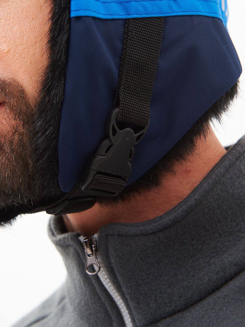 Шапка ушанка зимняя Yakutia цвет Тёмно-синий ткань Galaxy Breathable иск. мех Норка