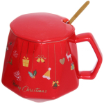 Кружка керамическая 350мл «С рождеством» с крышкой и ложкой