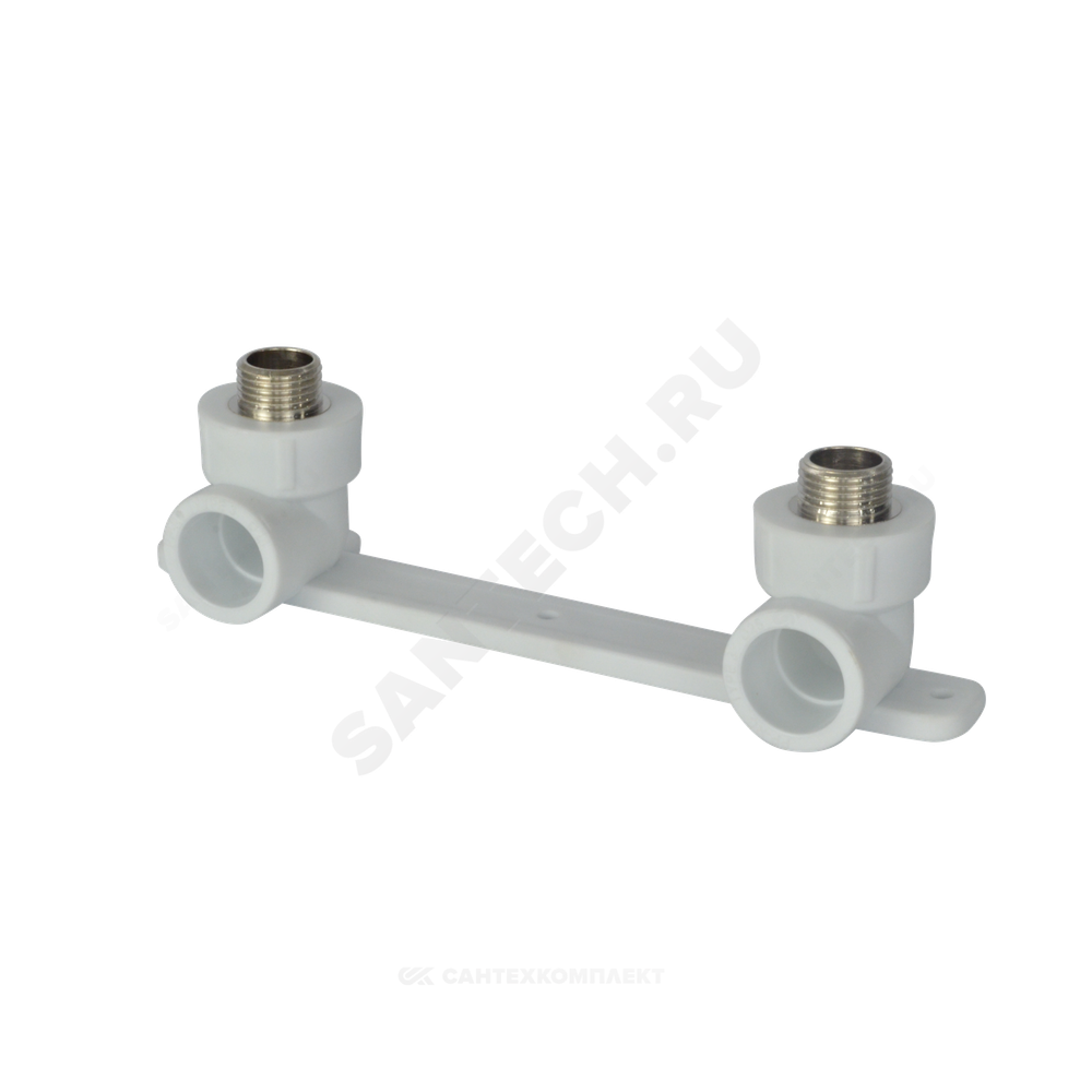 Планка монтажная PP-R белая Дн 20х1/2" НР под смеситель с водорозетками VALFEX 10123020