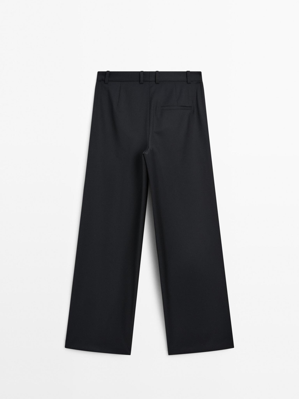 Massimo Dutti Брюки из 100% шерсти с широкими штанинами, темно-синий