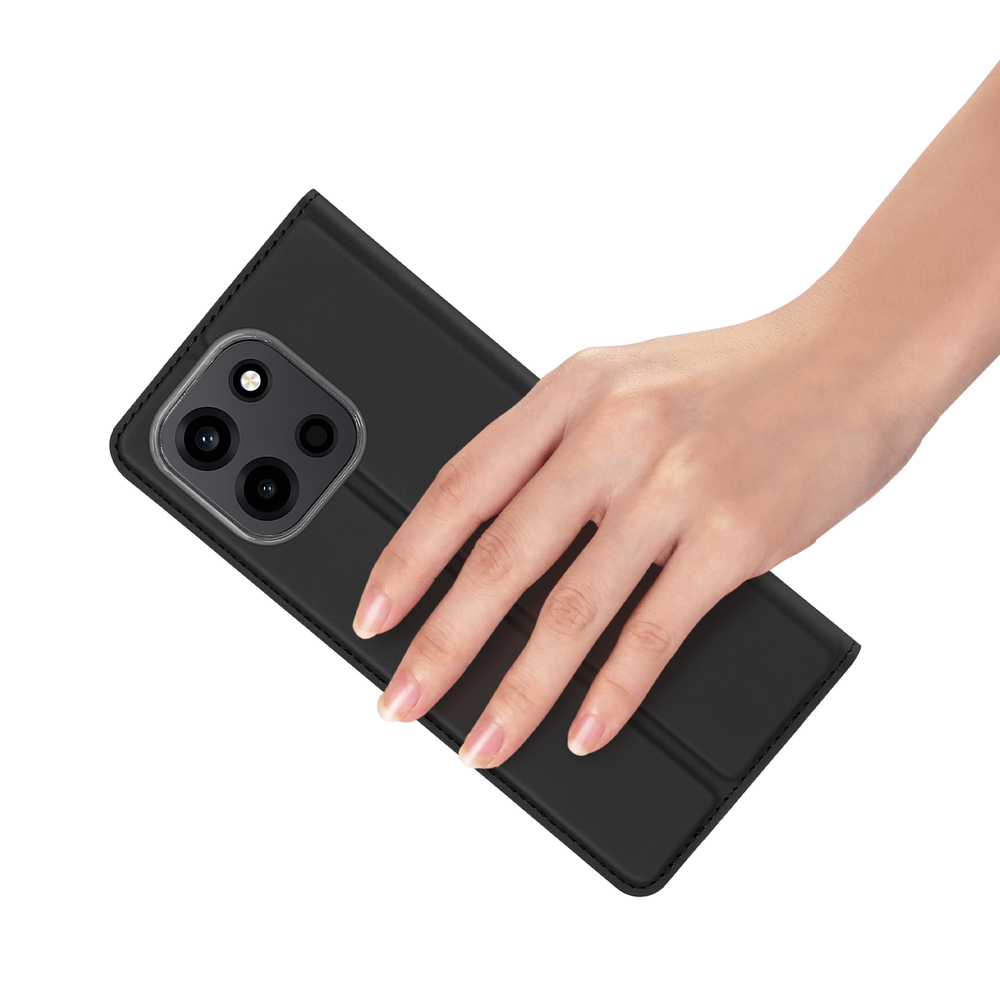 Чехол книжка из кожи черного цвета для OnePlus Nord 6, серия Skin Pro Series от Dux Ducis