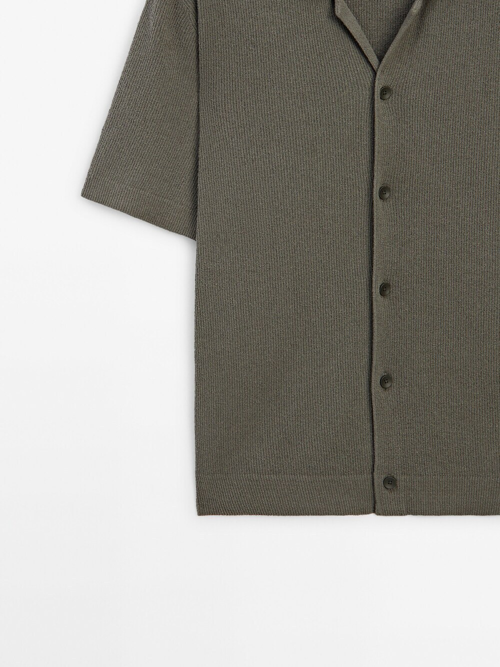 Massimo Dutti Кардиган с короткими рукавами и пуговицами, хаки