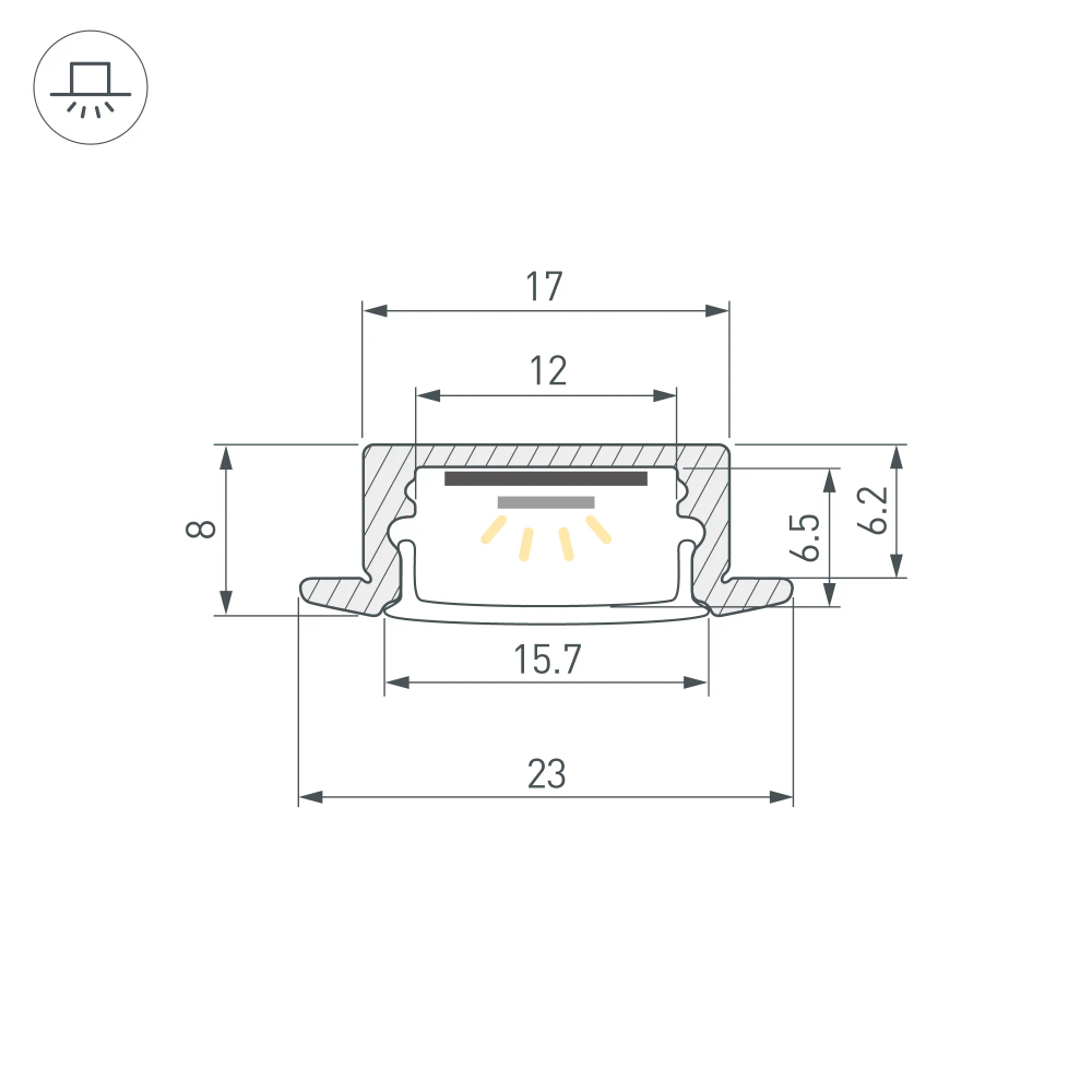 Профиль LINE-2308-F-2000 ANOD BLACK (Arlight, Алюминий) 040301