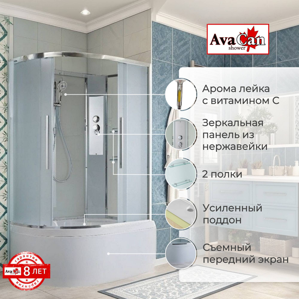 Душевая кабина AvaCan EM5812RN без крыши