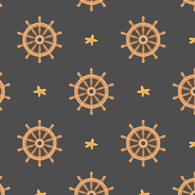 Штурвал пиратского корабля и звезды