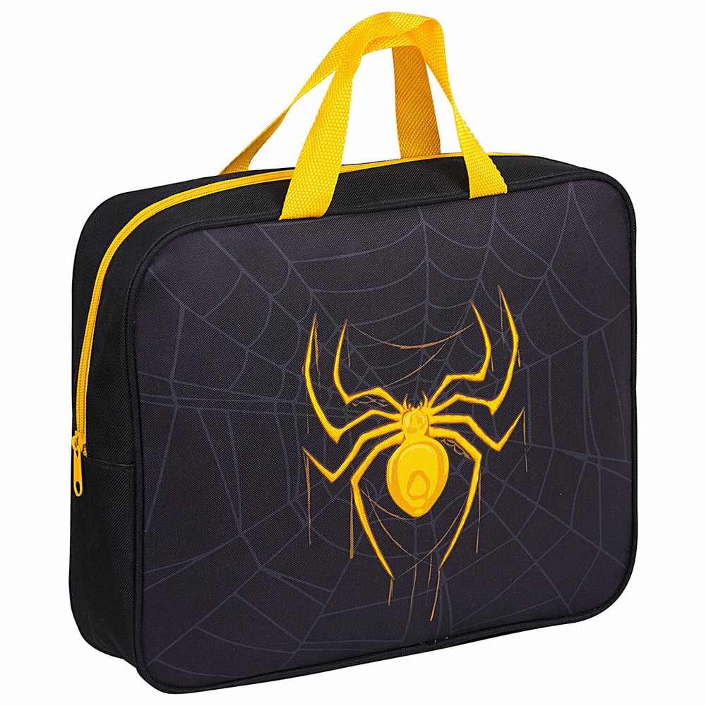 Папка на молнии с ручками BRAUBERG А4 1 отделение полиэстер 80 мм "Venomous spider" (2 штуки в упаковке)
