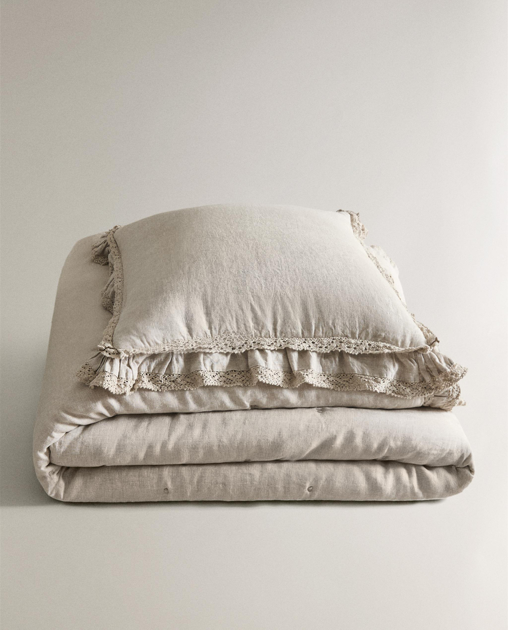 Zara Home покрывало из льна, светло-бежевый · 2112/005
