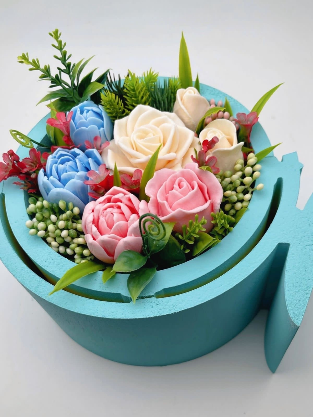 Букет «Глобус бирюза, медиум»