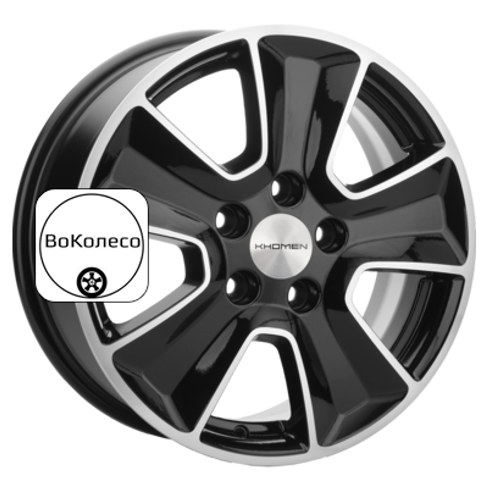 6,5x16/5x114,3 ET43 D67,1 KHW1601 (Huyndai/Kia) Black-FP Khomen Wheels