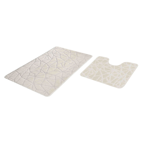 Набор ковриков д/ванной  Shahintex PP 60*100+60*50 кремовый (01)